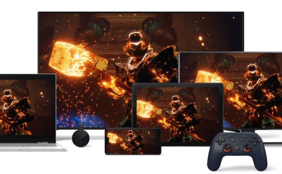 Google Stadia Titelbild mit Devices und Destiny