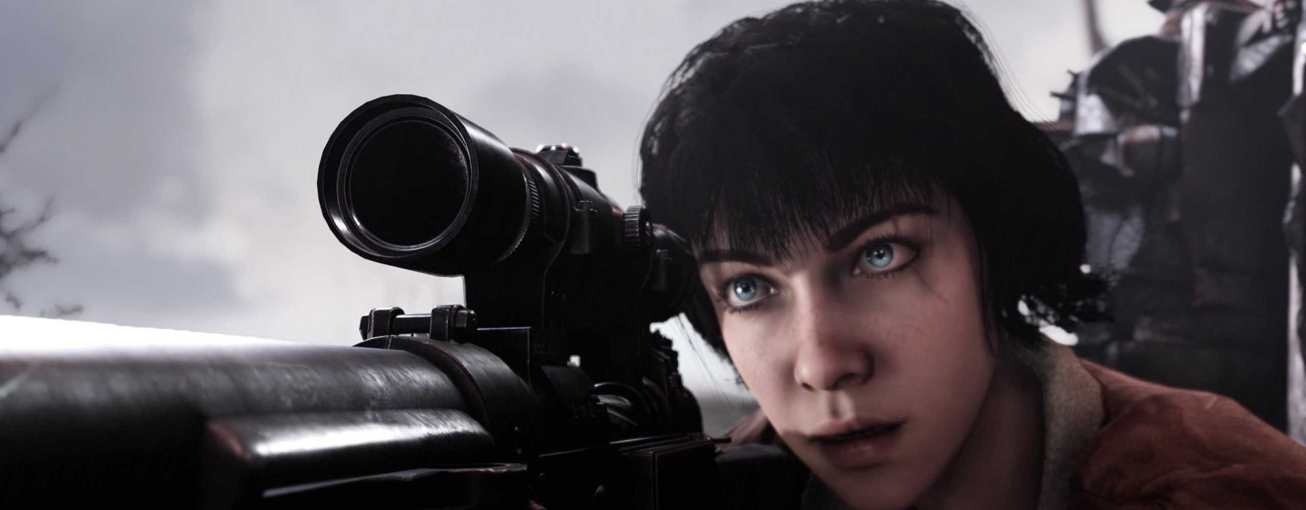 Wolfenstein Youngblood Jess zielt mit Scahrfschützengewehr