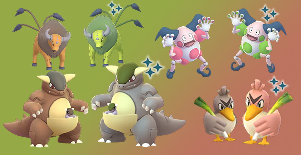 Pokémon GO regionale Shiny Tauros Kangama Pantimos Porenta