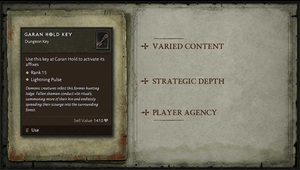Diablo 4 Dungeon Key Schlüssel