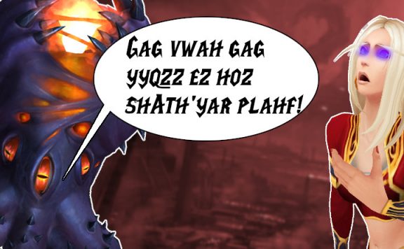 WoW Nzoth talking blood elf title 1140x445