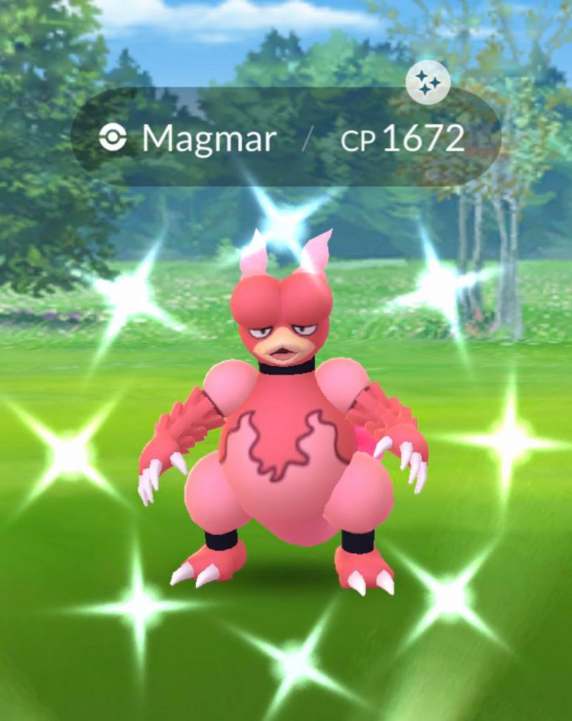 Pokémon GO shiny magmar wildnis fang