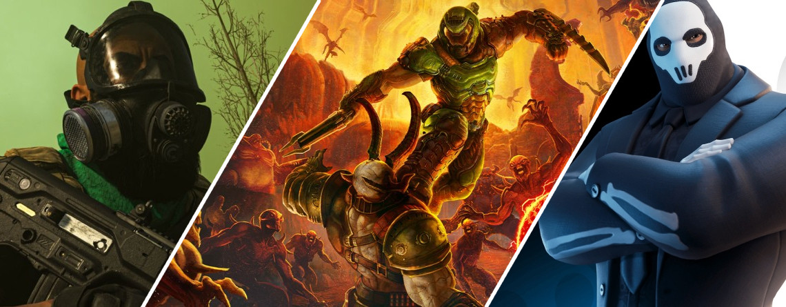 Doom Eternal vs CoD und Fortnite Titel 3