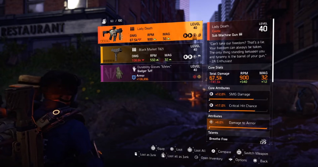 Lady Death Exotic The Division 2