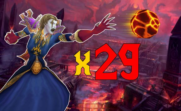 WoW Mage Undead Pyroblast Casting Nyalotha titel title 1920x1080