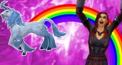 WoW Monohorn Unicorn Rainbow cheer human female title titel 1140x445