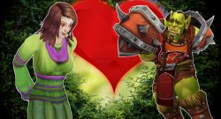 WoW Orc male human female shy heart background titel title 1920x1080