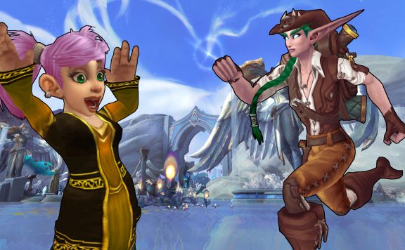 WoW Gnome Night Elf Running titel title 1920x1080