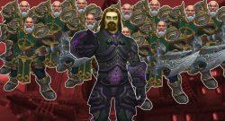 WoW Kul Tiran Soldiers Human male death knight pointing titel title 1920x1080