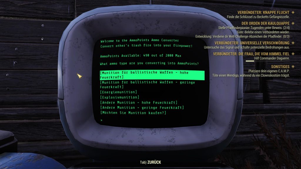 Fallout 76 Munitionswandler