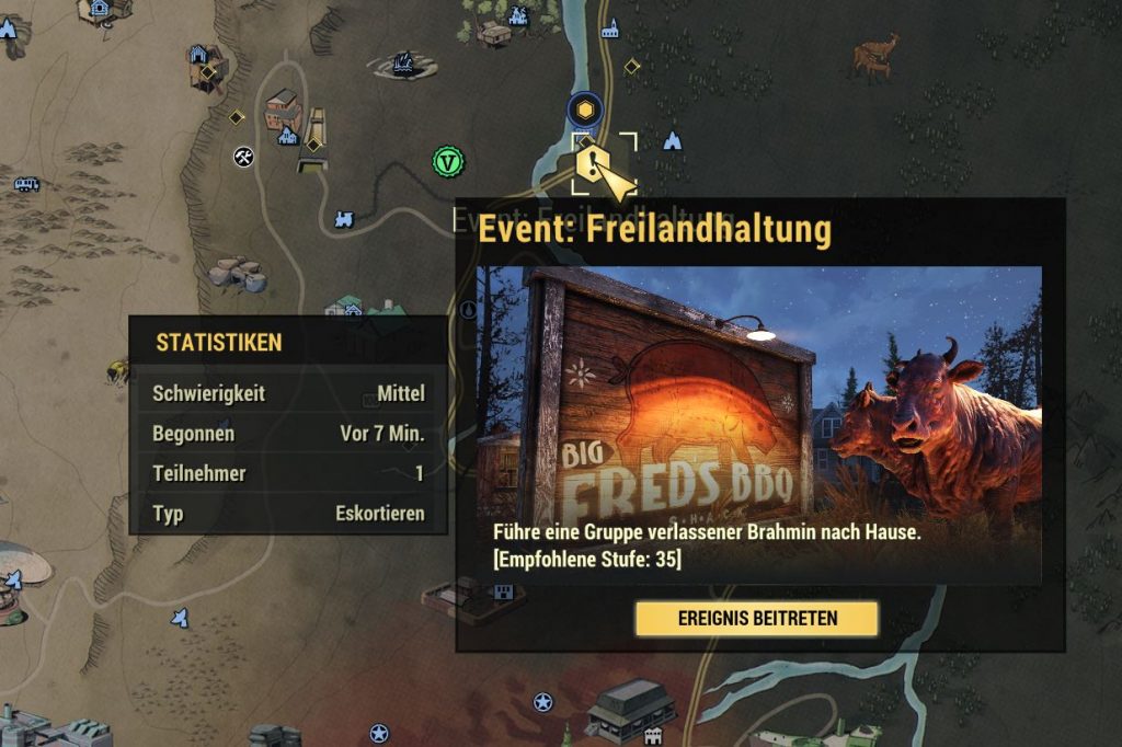 Fallout 76 öffentliches Event Freilandhaltung
