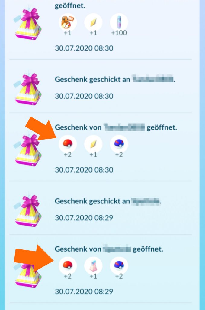 Pokémon GO Geschenke PokéBälle wenig