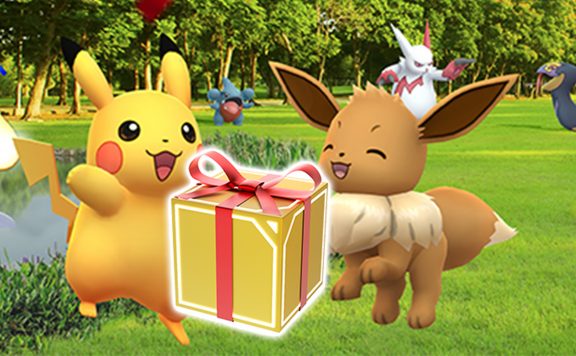 Pokémon GO Pikachu Evoli Geschenk Titel