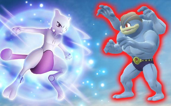 Pokémon GO Titel Machomei Mewtu