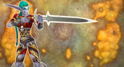 WoW Night Elf Hunter Aiming with sword titel title 1280x720