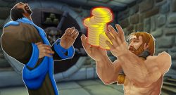 WoW GM Laughing begging man with coins titel title 1280x720