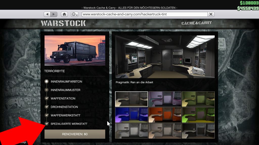 GTA Online Terrorbyte Werkstatt