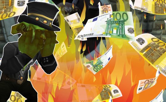 WoW Goblin crying money burning titel title 1280x720