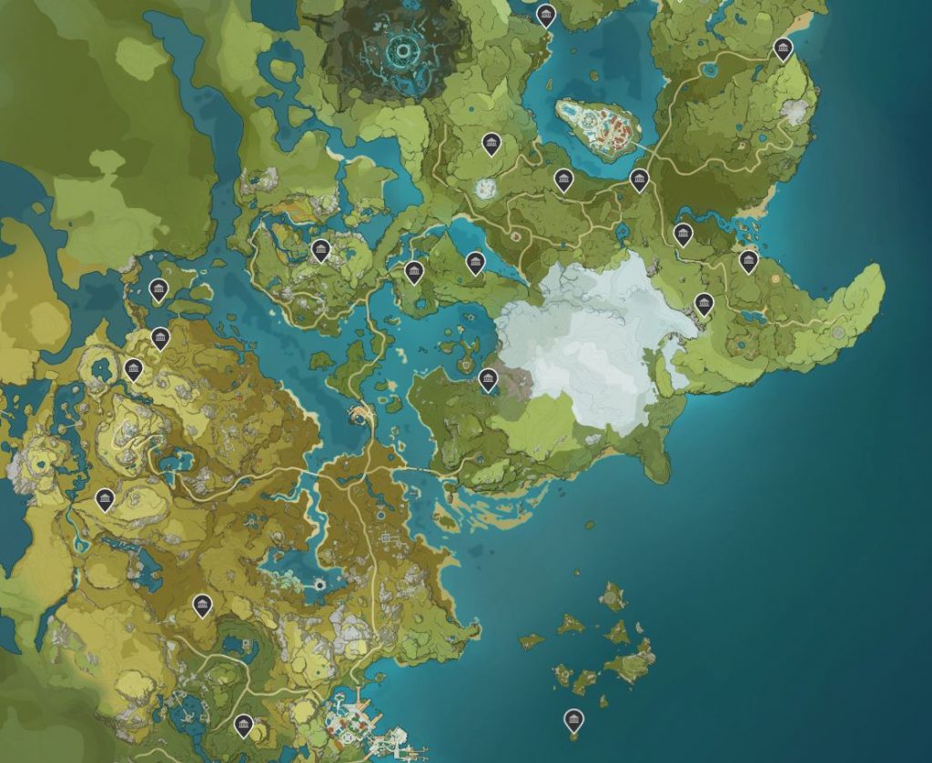 Schreine der Tiefe Genshin Imapact Map