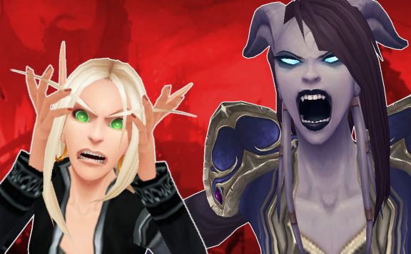 WoW Angry Blood Elf Draenei titel title 1280x720