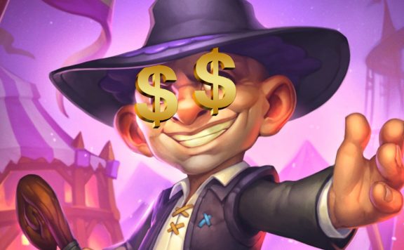 Hearthstone Silas Darkmoon Dollar Eyes Money titel title 1280x720