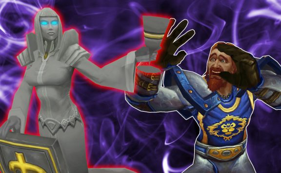 WoW Statue Eye Glow cowering human title titel 1280x720