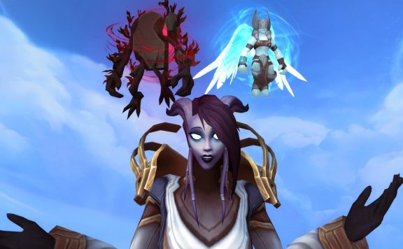 WoW Draenei Ask Devil Angel on shoulder titel title 1280x720