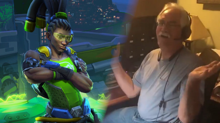 A father plays Overwatch acrobatically and excites the internet