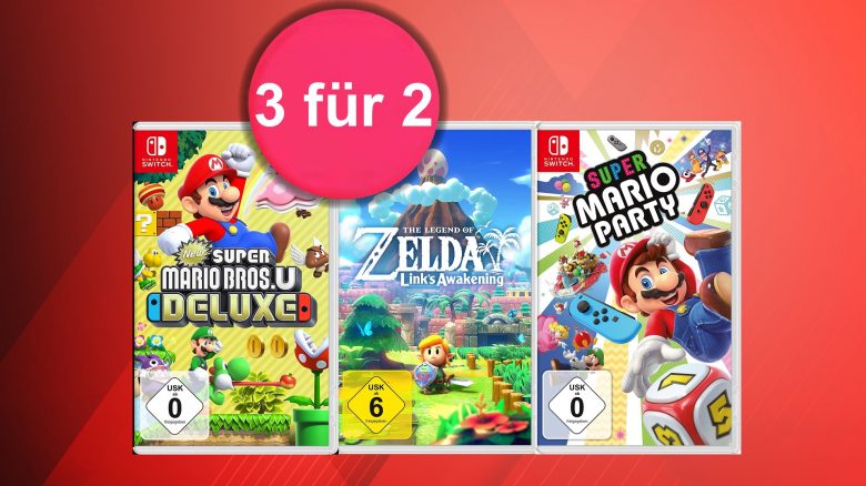 “3 für 2”-Aktion mit Rabatt auf Nintendo Switch-Spiele bei Amazon