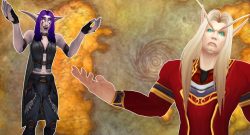 WoW Classic Cheering Night Elfe frowning Blood elf titel title 1280x720