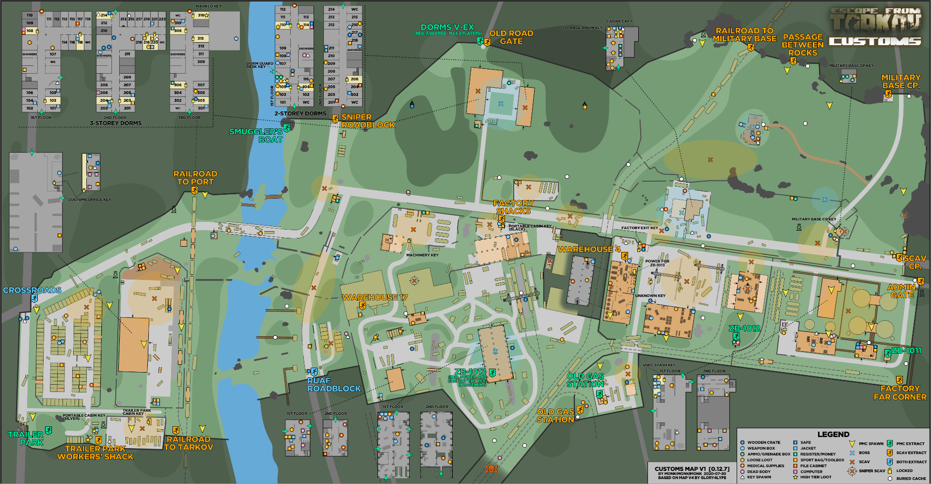 escape from tarkov reserve map extraction map