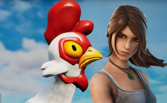 Fortnite Lara Croft Huhn Titel