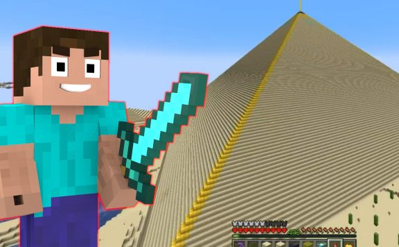 Minecraft Pyramid grinning steve titel title 1280x720