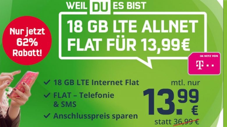 Telekom-Handytarif zum Hammerpreis: Flatrate und 18 GB nur 13,99 €
