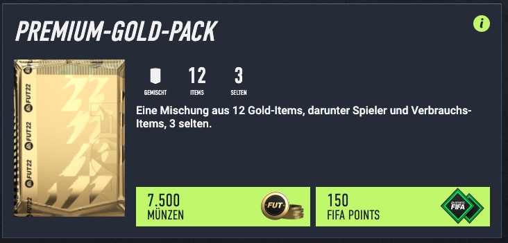 Premium Gold Pack FIFA 22