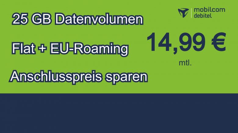 25 GB Datenvolumen + Flat im Telekom-Netz für nur 14,99 Euro pro Monat!