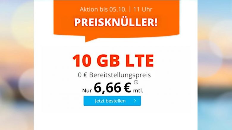 10 GB LTE-Handytarif für lediglich 6,66 € nur noch kurze Zeit bei Sim.de