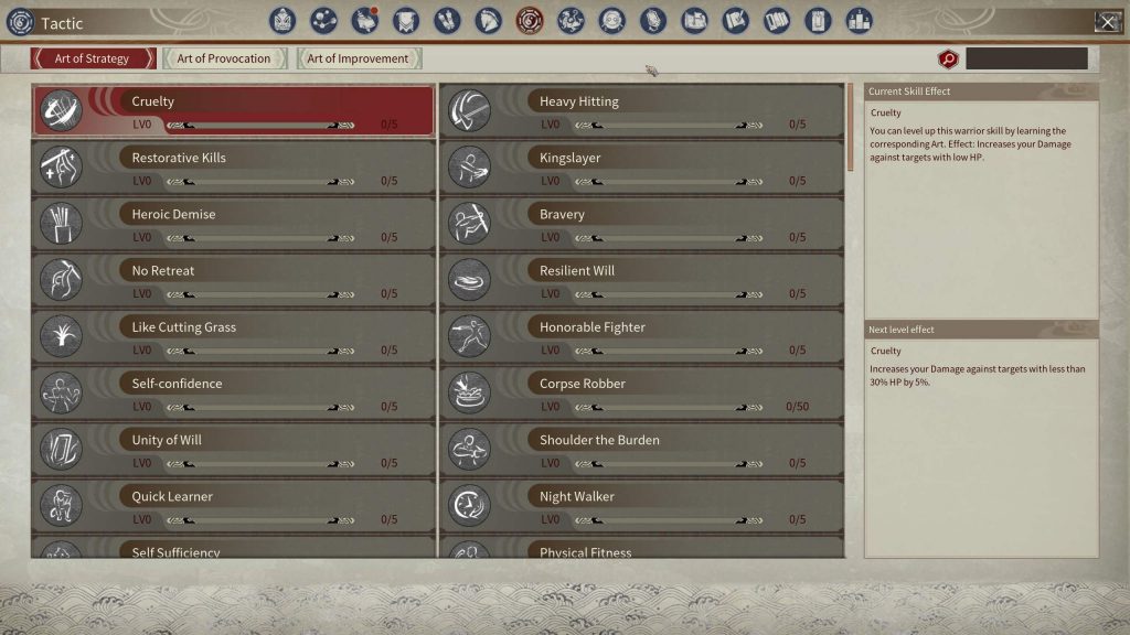 Myth of Empires Screenshot Talente