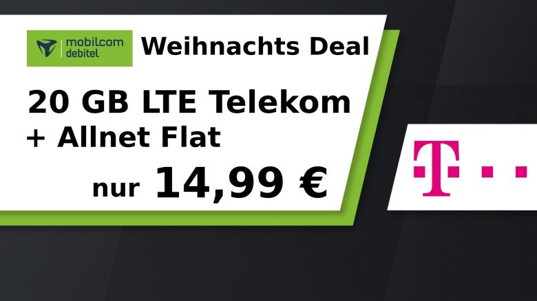 Weihnachts Deal! 20 GB Datenvolumen im Telekom-Netz zum Bestpreis!
