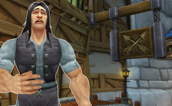 WoW Human Sad front arrow shop titel title 1280x720