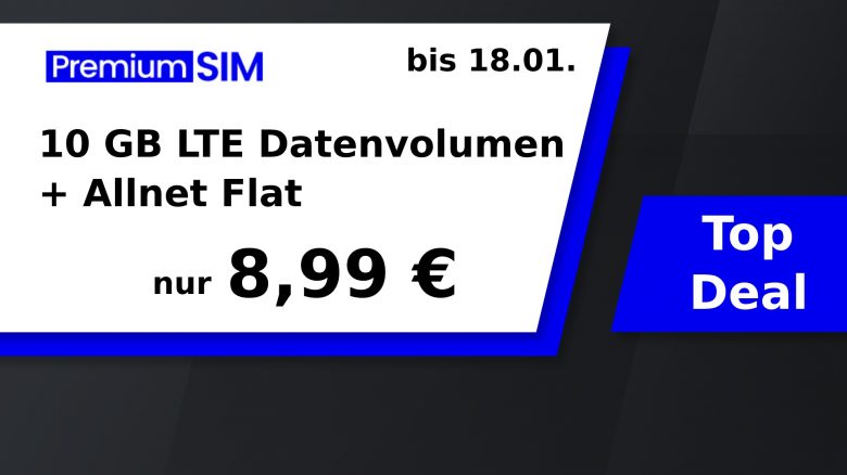 10 GB Datenvolumen für nur 8,99 Euro bei PremiumSIM