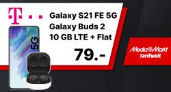 MediaMarkt: Jetzt Galaxy S21 FE + Buds 2 + 14 GB Telekom-Daten sichern