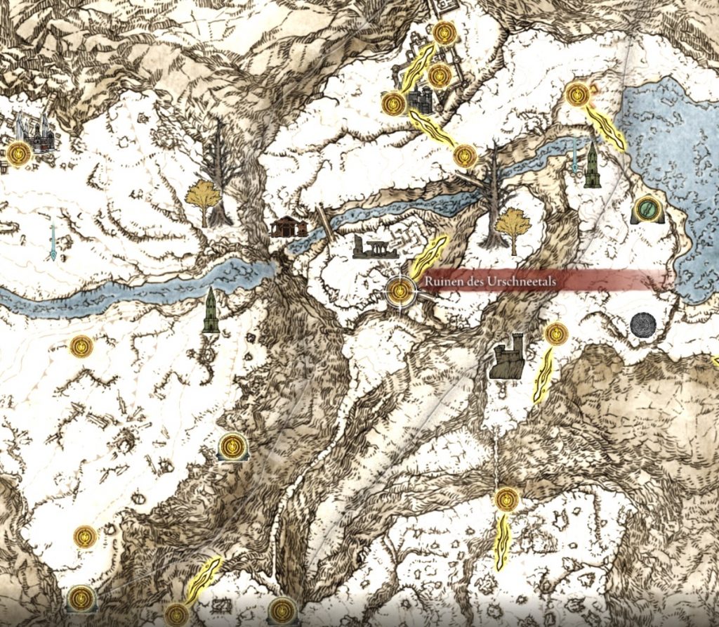 Elden Ring Ruinen des Urschneetals Karte