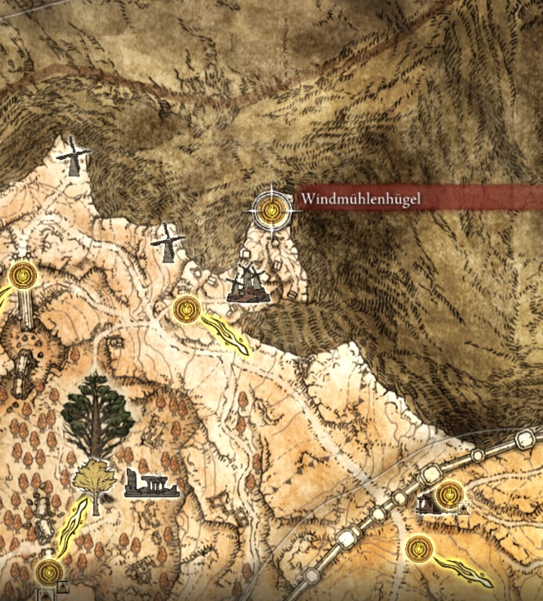 Elden Ring Windmühlenhügel Karte