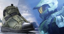 Halo master Cheif starrt auf Stiefel Titel