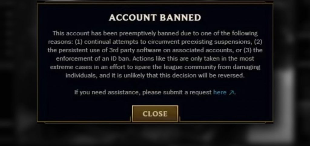 LoL Account ban