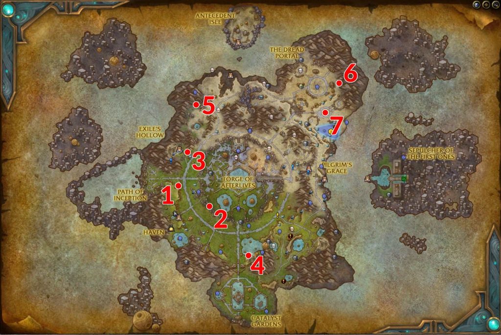 WOW Zereth mortis Map mit Legenden