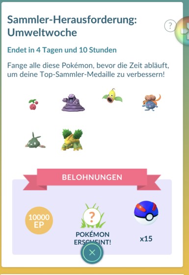 Pokémon GO Sammler Herausforderung Umweltwoche