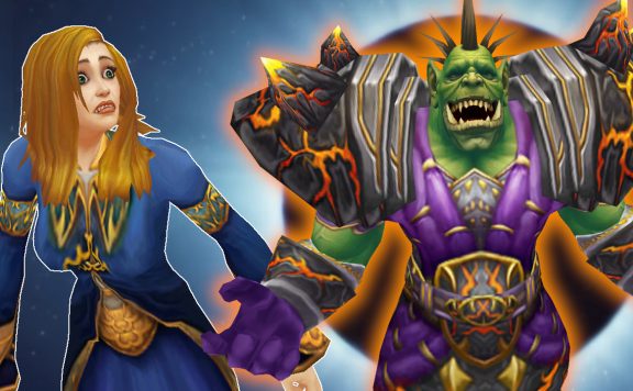 WoW Human shock Orc laughing legendary glow titel title 1280x720