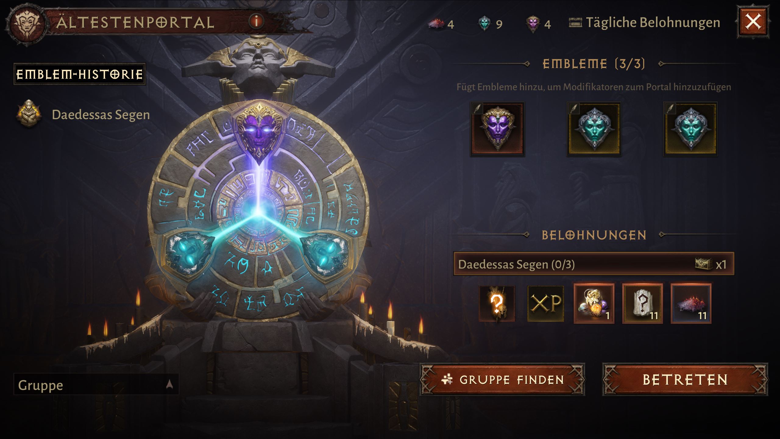 Diablo Immortal Ältestenportal mit Emblemen